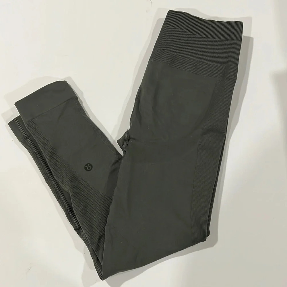 Lululemon - dark‎ olive green leggings, see measurements